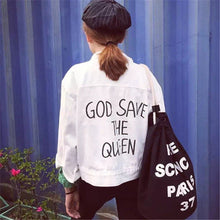 New Fashion Letter Print Outwear Full Sleeve Turn-down Collar Coat Single Breasted Jacket With Button Denium Streetwear 71722