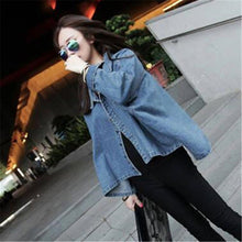 New Fashion Outwear Full Batwing Sleeve Turn-down Collar Coat Single Breasted Jacket With Button Denium Streetwear 71721