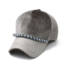 New Fashion Pearls Baseball Cap Women Luxury Solid Cotton Adjustable Hip-Hop Snapback Hats Women Winter Spring Autumn 2017 &02