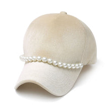 New Fashion Pearls Baseball Cap Women Luxury Solid Cotton Adjustable Hip-Hop Snapback Hats Women Winter Spring Autumn 2017 &02