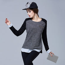 New Fashion Women Blouses Chiffon Knitted Patchwork Long Sleeve Thick Shirt Blusas Femininas Plus size Tops 70065