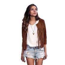 New Fashion Women Outerwear Tassel Plus Size Jacket Long Sleeve Slim Short Coat 70088