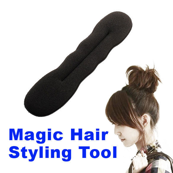 New Foam Magic Hair Styling Tool Hair Bun Maker Twist black