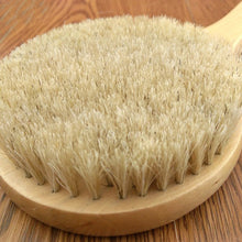 New Natural Bristle Long Horse Hair Handle Wooden Wood Bath Shower Body Back Brush Spa Scrubber