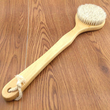 New Natural Bristle Long Horse Hair Handle Wooden Wood Bath Shower Body Back Brush Spa Scrubber