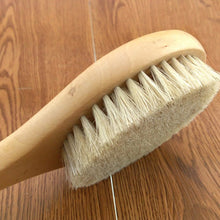 New Natural Bristle Long Horse Hair Handle Wooden Wood Bath Shower Body Back Brush Spa Scrubber