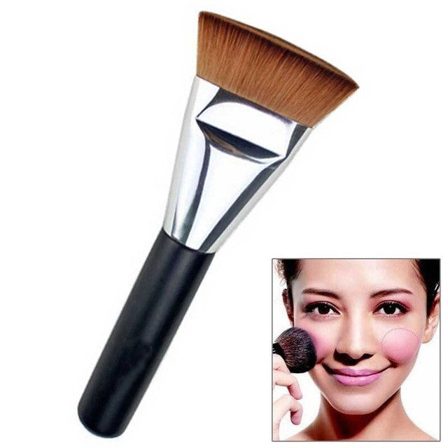New Professional Women Lady Soft Makeup Flat Contour Blend Brush For Face Cheeks Foundation Popular Makeup Beauty Tools