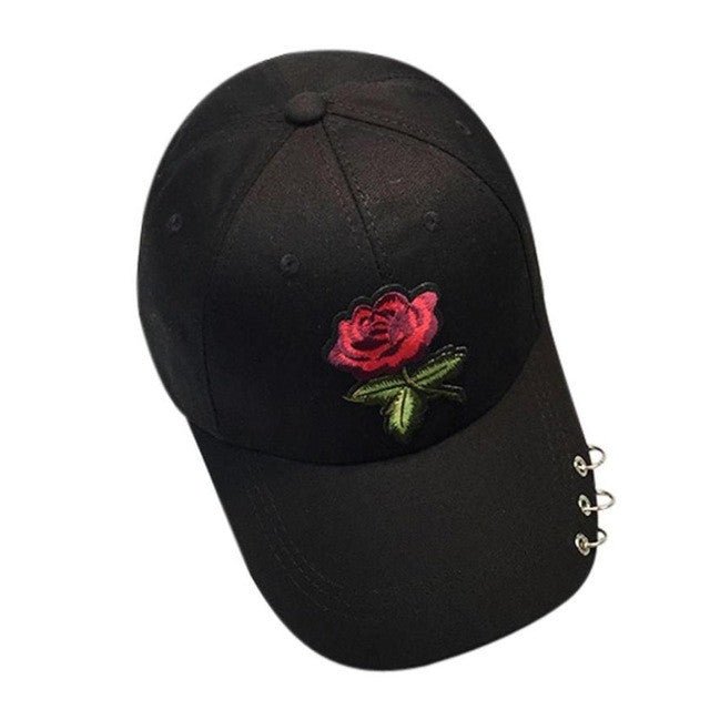 New Summer Women 2017 Casual Baseball Cap Flower Embroidery Hat Cap Pink Black White Snapback Hats Women Men #01