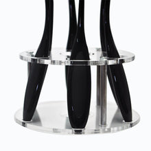 New Top Fashion 6 Hole Oval Makeup Brush Holder Drying Rack Organizer Cosmetic Shelf Tool sturdy clear acrylic Anne