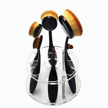 New Top Fashion 6 Hole Oval Makeup Brush Holder Drying Rack Organizer Cosmetic Shelf Tool sturdy clear acrylic Anne