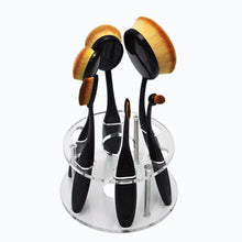 New Top Fashion 6 Hole Oval Makeup Brush Holder Drying Rack Organizer Cosmetic Shelf Tool sturdy clear acrylic Anne