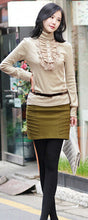 New Turtleneck Ruffles Knitted Pullover Plus Size Casual Slim Pullover For Women 2017 Autumn Winter sweater S-4XL 9678