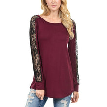 New Women Lace Stitching Long Sleeve O-Neck Tee Tops Female Solid Autumn Winter Basic T Shirt Women camisas femininas 2016 #1122