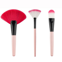 New fashion high quality 3pc Pro Women Makeup Blush Brushes Foundation Fan-shaped Cosmetic Powder Brush Anne