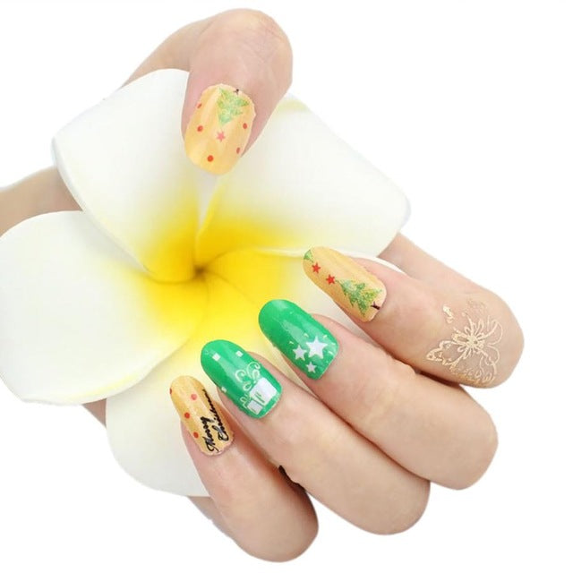 New fashion high quality Christmas Nail Art Transfer Stickers 3D Design Manicure Tips Decal Decoration Anne
