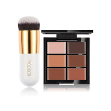 New fashion high quality High quality ingredients 6-Color Concealer Primer + White Chubby Pier Flat Foundation Brush Anne