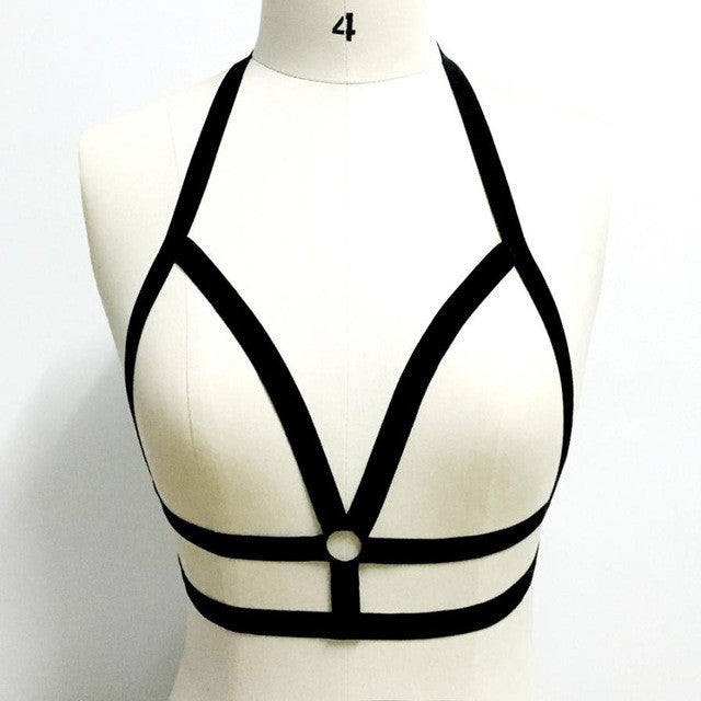 New sexy Goth Lingerie elastic sexy bra Hollow Out Strappy SexY Body belt Bras Summer 2017 #63