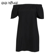 Off Shoulder Blouse Slash Neck Black Short Sleeve Tops Loose Casual Blouse Sobretudo Feminino#C819