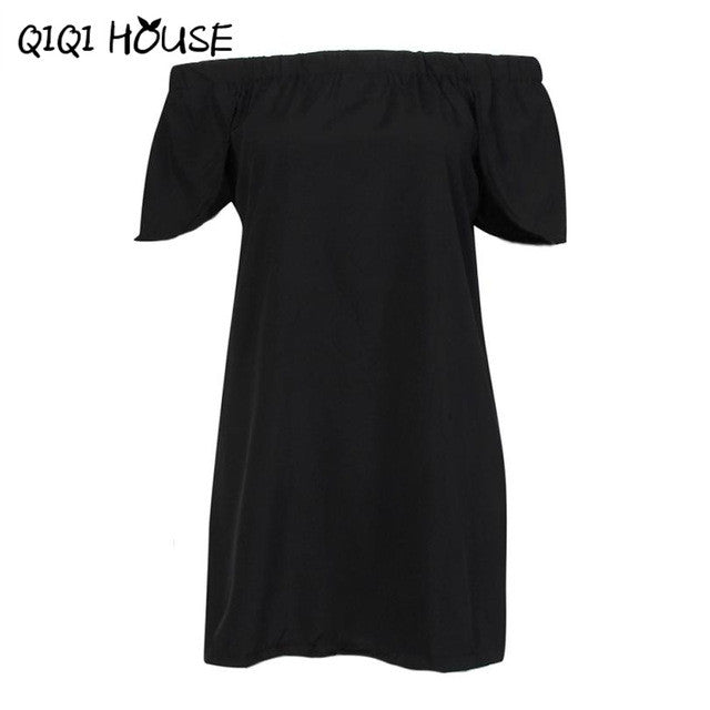 Off Shoulder Blouse Slash Neck Black Short Sleeve Tops Loose Casual Blouse Sobretudo Feminino#C819