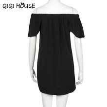 Off Shoulder Blouse Slash Neck Black Short Sleeve Tops Loose Casual Blouse Sobretudo Feminino#C819