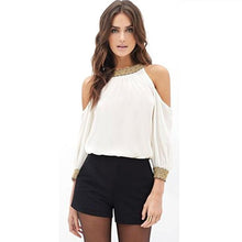Off Shoulder Chiffon Blouse Spring Long Sleeve Loose Blouse Ladies Fashion Women Clothes Blusa De Renda#0521