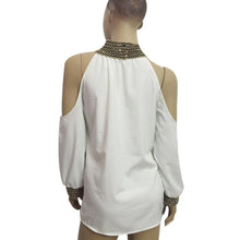 Off Shoulder Chiffon Blouse Spring Long Sleeve Loose Blouse Ladies Fashion Women Clothes Blusa De Renda#0521
