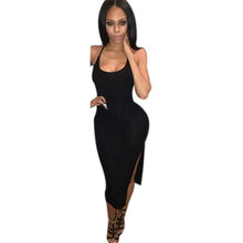 Off Shoulder Sexy Black Backless Sleeveless Clothing Spaghetti Strap Slim Pencil Dress Vestidos De Verano#B728