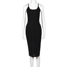 Off Shoulder Sexy Black Backless Sleeveless Clothing Spaghetti Strap Slim Pencil Dress Vestidos De Verano#B728