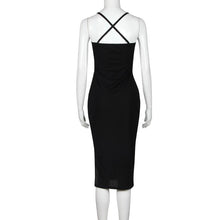 Off Shoulder Sexy Black Backless Sleeveless Clothing Spaghetti Strap Slim Pencil Dress Vestidos De Verano#B728