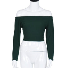 Off Shoulder Slim Women Tops Solid Long Sleeve Body Blouse Autumn Fashion Clothing Blouses Ropa Mujer#A118