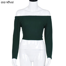 Off Shoulder Slim Women Tops Solid Long Sleeve Body Blouse Autumn Fashion Clothing Blouses Ropa Mujer#A118
