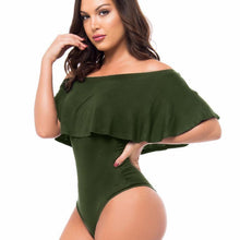 Off Shoulder Summer Overalls For Women Ruffles Sexy Bodysuit Lasies Summer Beachwear One Piece Jumpsuit#212