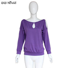Off Shoulder Top Casual Long Sleeve Both Sides Pullover Blouse Loose Solid Autumn Blouse Roupa Feminina#C831