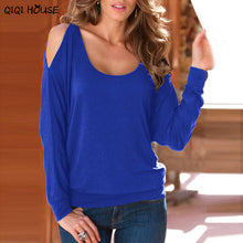 Off Shoulder Top Casual Long Sleeve Both Sides Pullover Blouse Loose Solid Autumn Blouse Roupa Feminina#C831