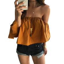 Off Shoulder Top Summer Sexy Women Half Sleeve Solid Blouse Ladies Casual Tops Roupa Feminina Blusa Feminina#121