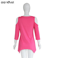 Off Shoulder Tops Casual Solid Three-Quarter Sleeve Autumn Blouse Sexy Irregular Loose Pullover Blouse Blusas Mujer#B906