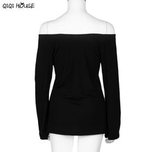 Off Shoulder Tops Striped Long Sleeve Sexy Slash neck Women Blouse Loose Basic Autumn Top Camisas Femininas 2016#C923