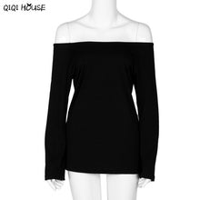 Off Shoulder Tops Striped Long Sleeve Sexy Slash neck Women Blouse Loose Basic Autumn Top Camisas Femininas 2016#C923