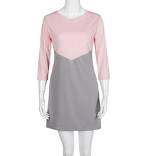 Office Dress Ladies Patchwork Women Autumn Mini Dress Loose Basic Wear Casual Dress Vestidos De Mujer#B12