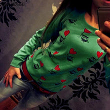 Owl Print Kawaii Clothes Women Autumn Long Sleeve Casual Loose Sweatshirts Basic Pullovers Clothes Ropa Deportiva Mujer#C930