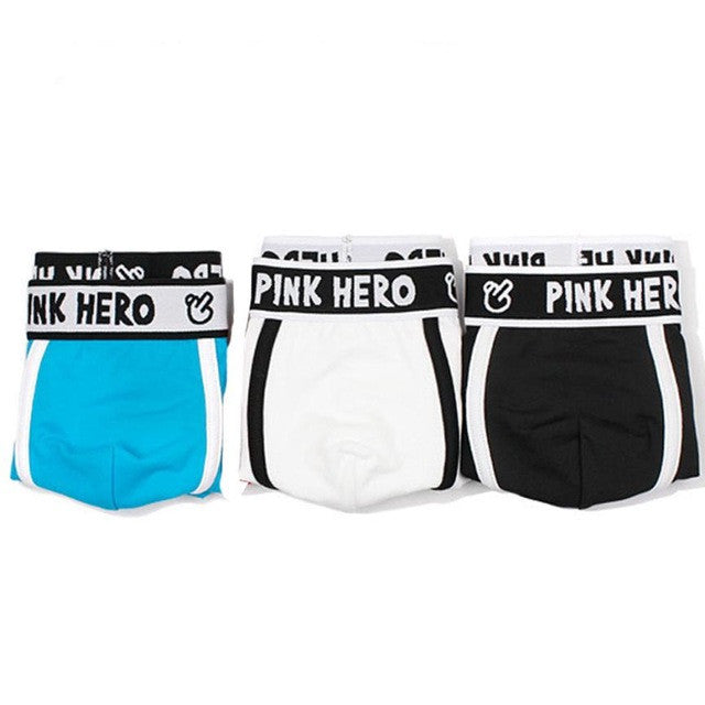 PINK HEROES 3Pcs High Quality Mens Boxers Soft Cotton Underwear Shorts Men Boxers Underpants calzoncillos hombre boxer marc #23