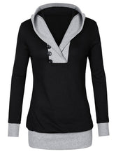 Patchwork V-Neck Full Sleeve Buttons Long Blouse Low-cut Women 2016 Autumn New Arrival Sexy Blouse Shirt Casual Fall Women Tops