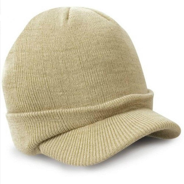 Peaked Army Beanie Hat Unisex Warm Winter Knitted Beanie Ski Mask Hats Kar Maskesi Cappelli Donna Invernali#A12