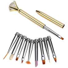 Perfect for professional nail salon 10Pcs Different Sizes Copper Handle Nail Art Brush Set Design Nail Brushes Anne
