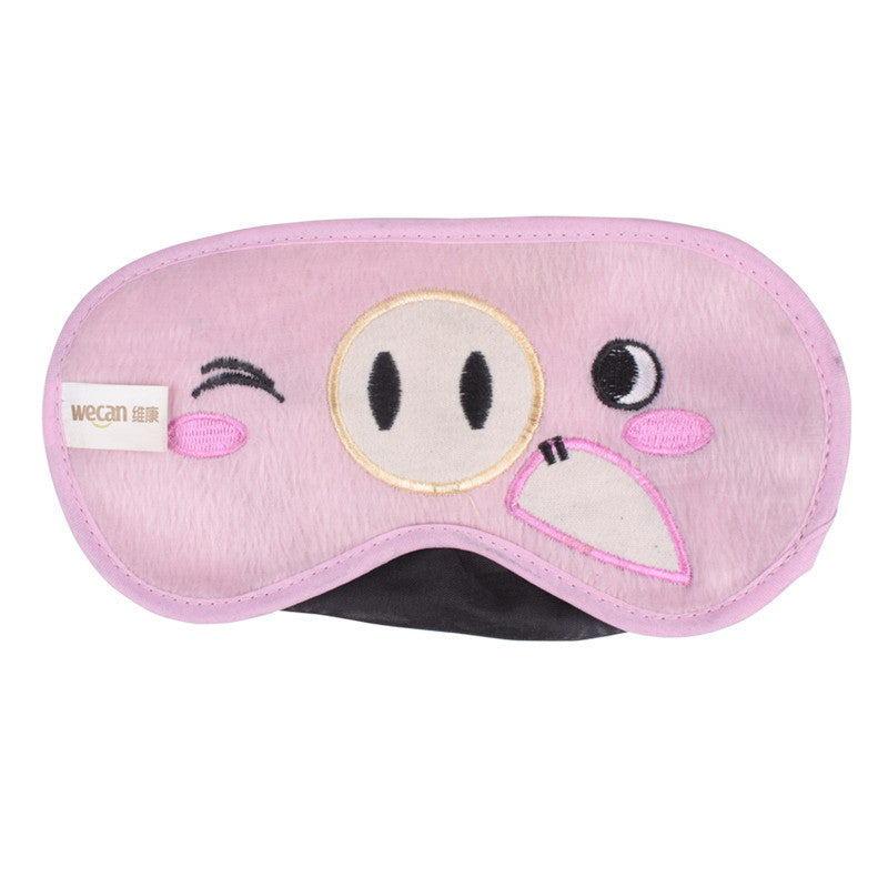 Pink Pig Bamboo Carbon Cloth Cartoon Pattern Eye Mask Cover Shade Blindfold for Sleeping and Travel Rest