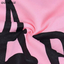 Pink Sweatshirt Women Print Letter Loose Pullovers Casual Long Sleeve Autumn Tops Felpe Donna Moletom#F922