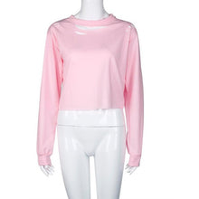 Pink Tracksuit Women Loose Punk Long Sleeve Pullovers Hollow Out Casual Fall Winter Jumper Polerones Mujer#C113