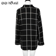 Plaid Blouse Boyfriend Loose Shirt Long Sleeve Casual Ladies Office Shirts Chiffon Tops Blusas De Mujer#C820