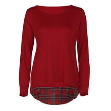 Plaid Shirt Women Long Sleeve Autumn Pullovers Top Patchwork Casual Loose Fashion Women Clothing Roupas Feminina#D929