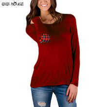 Plaid Shirt Women Long Sleeve Autumn Pullovers Top Patchwork Casual Loose Fashion Women Clothing Roupas Feminina#D929